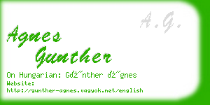 agnes gunther business card